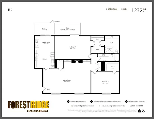 Floor plan B2 2X2