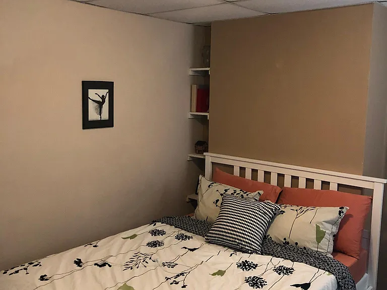 Bedroom with built in storage