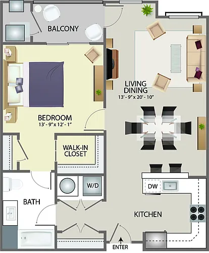 Floor plan Clubside B4 Furnished