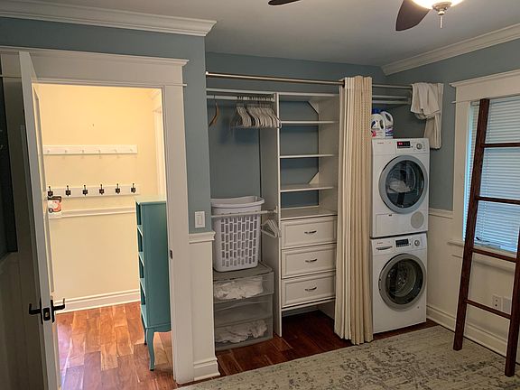 Laundry and closet.