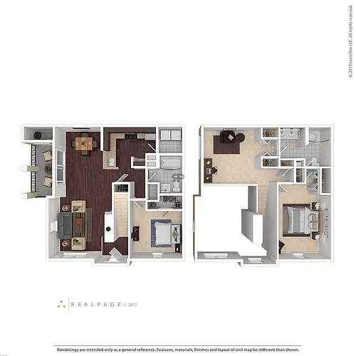 Floor plan B3-TH - 2 bedroom/2 bath townhome