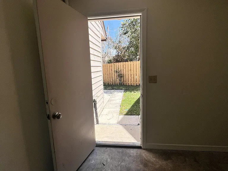 from 1 car garage to backyard