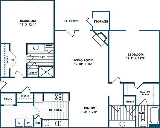 2 Bedroom | 2 Bath | 990 SF 2 Bedroom | 2 Bath | 990 SF