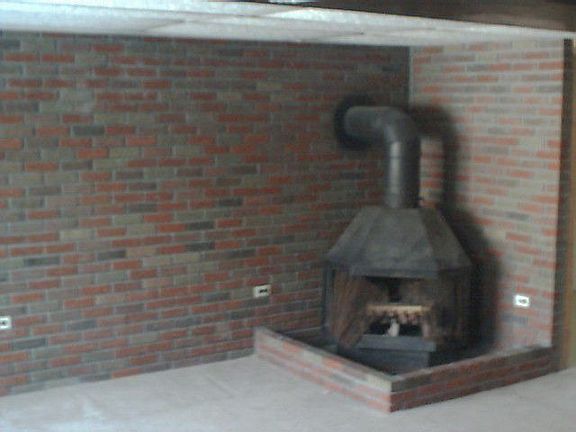 stove fireplace in family room