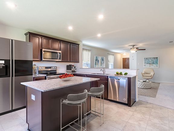 Island kitchen with abundant cabinet space