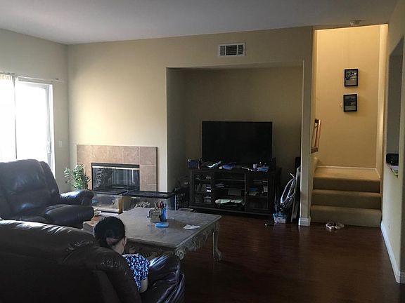 Living room with media console