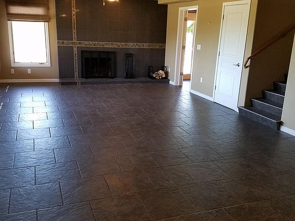 family room with wood burning fireplace