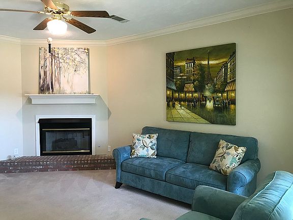 Living room with gas logs