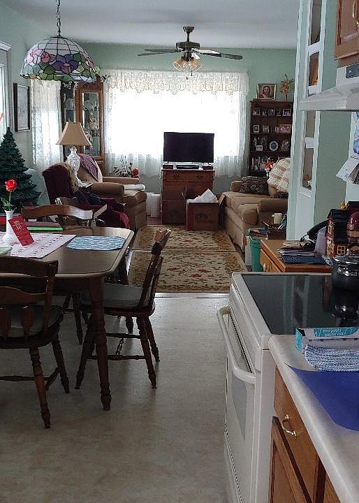 Looking from kitchen to living room