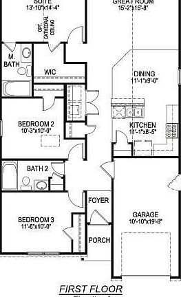 Our home has the Elevation B front porch option & cathedral ceilings