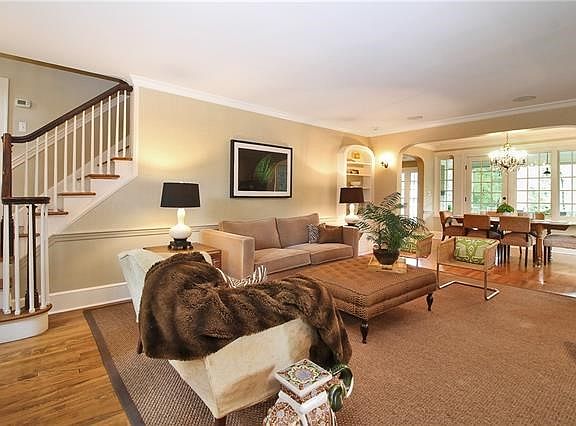 Formal living room with view to dining room