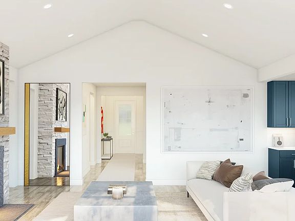 Vaulted ceiling in great room