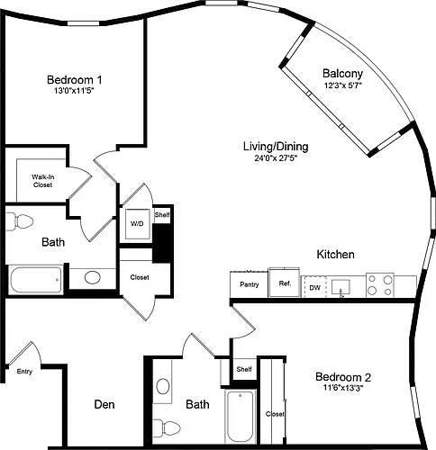 Floor plan 2D with Balcony