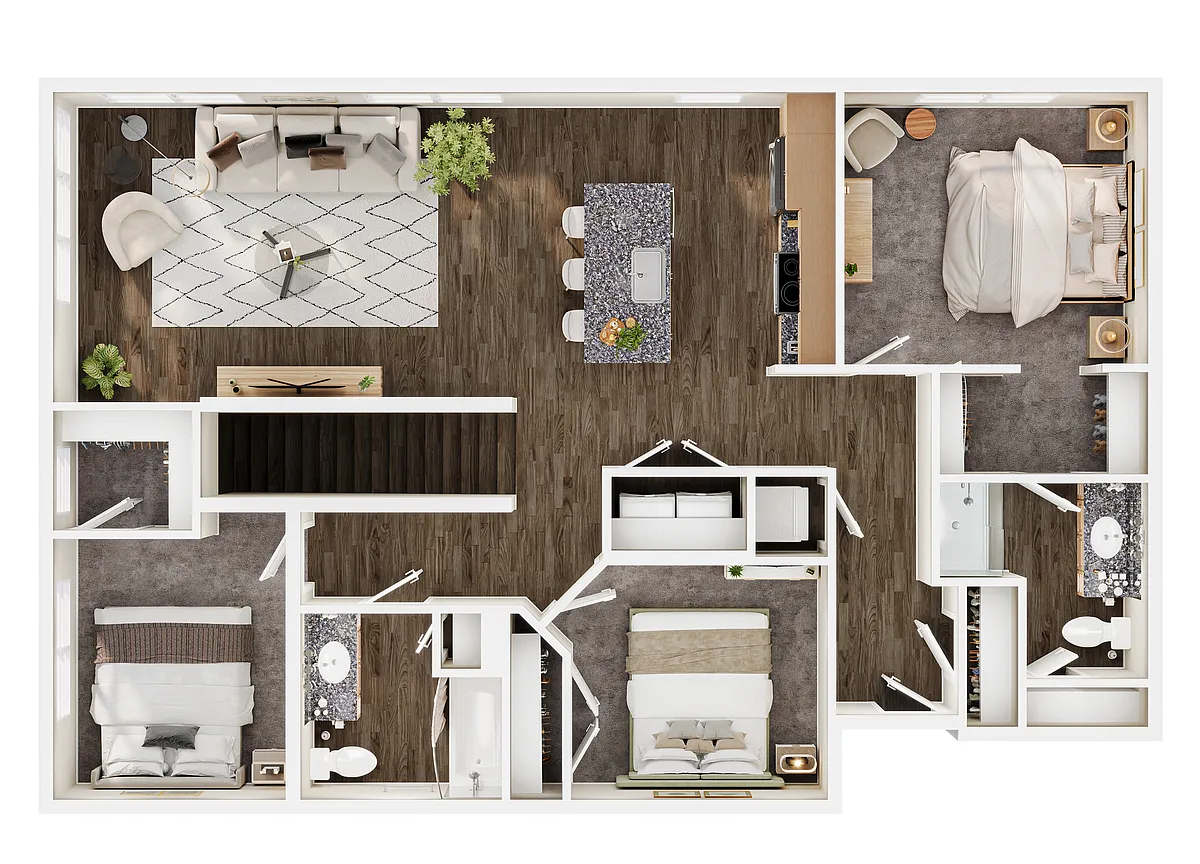 Floor plan Three Bedroom - A1