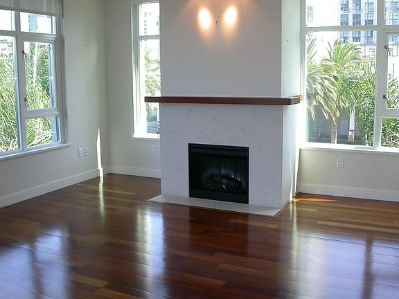Living room with fireplace