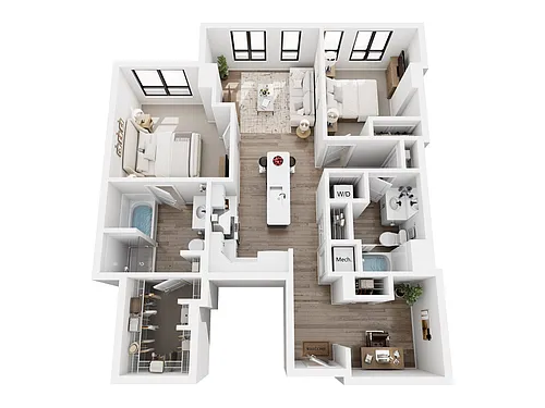 Floor plan 1 Bedroom + Den