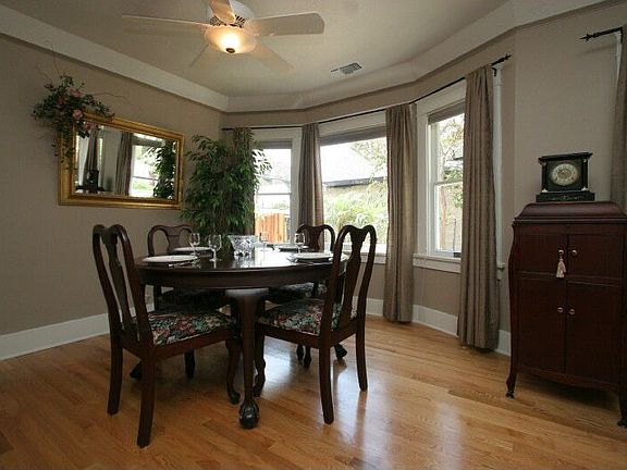 Dining room with bay window