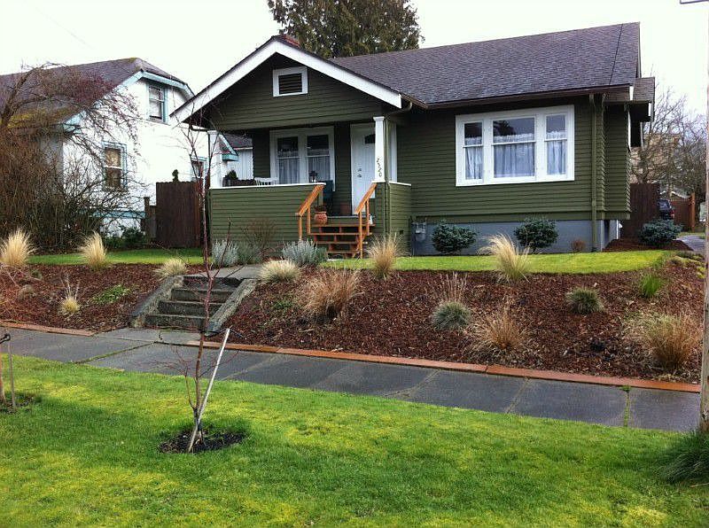 2520 H st. 2 Blocks from Broadway Park. Refinished house, new landscaping. Trees in front lawn strip are in City of Bellingham right of way, but were planted & are tended by the owner.