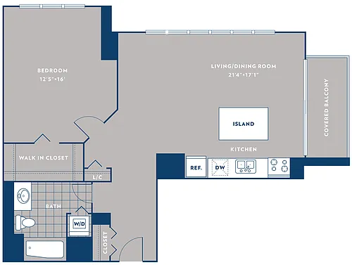 Floor plan 1 bed 1 bath / 16