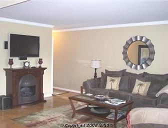 living room & fireplace
