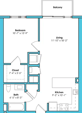 One Bedroom One Bath (694 SF) One Bedroom One Bath (694 SF)