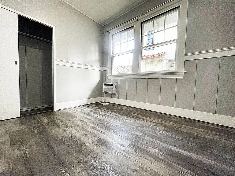 Bedroom #2 with AC unit, and closet!