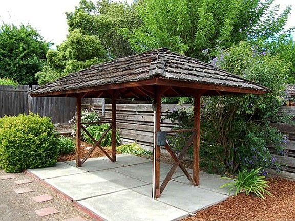 Backyard .22 acres large patio area & gazebo