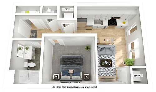 Floor plan The Garfield (1 Bedroom Alcove)