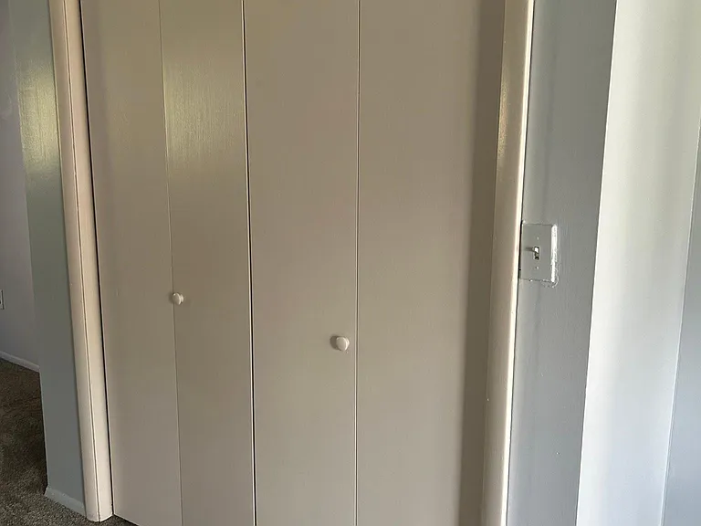 Downstairs double closet provides lots of storage