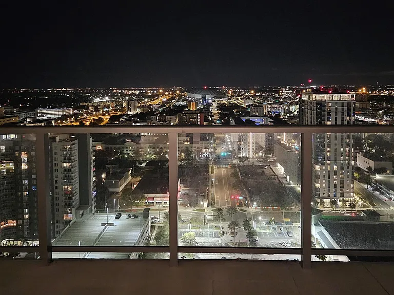 view from balcony at night