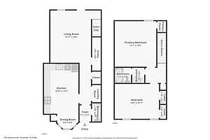 Floor plan 2 Bed / 1.5 Bath TH Reno