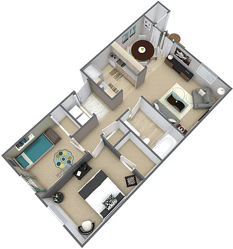 Floor plan 2 Bed 1 Bath
