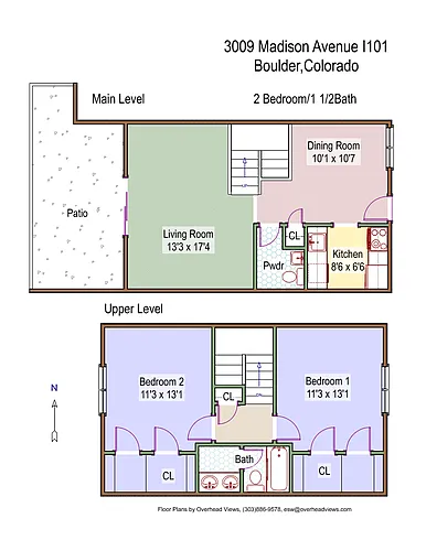 Floor plan 3009 Madison Ave I101 - 2 Bed 1.5 Bath