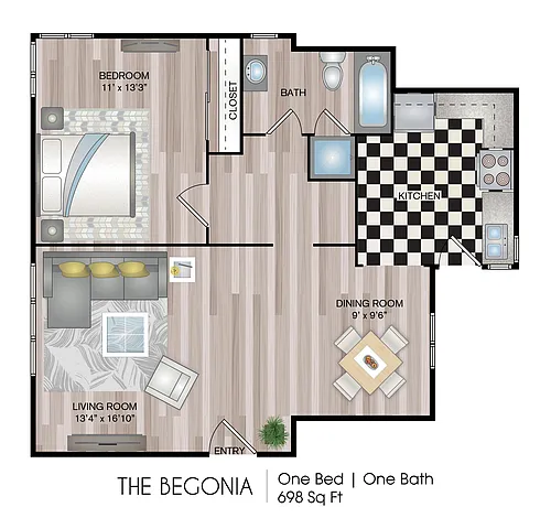 Floor plan The Begonia Renovated (Garden)