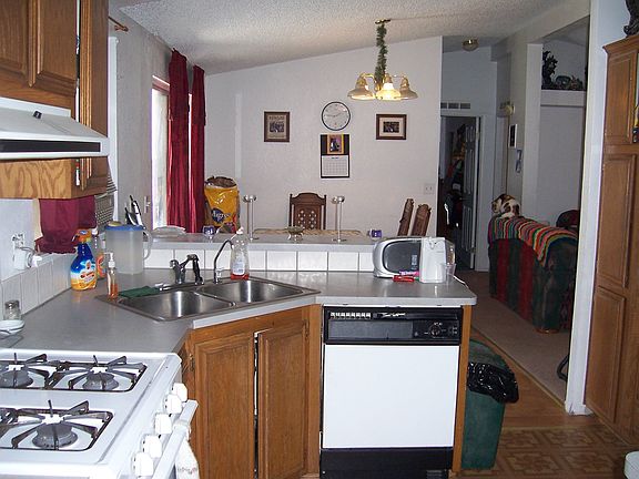 Kitchen is light and open