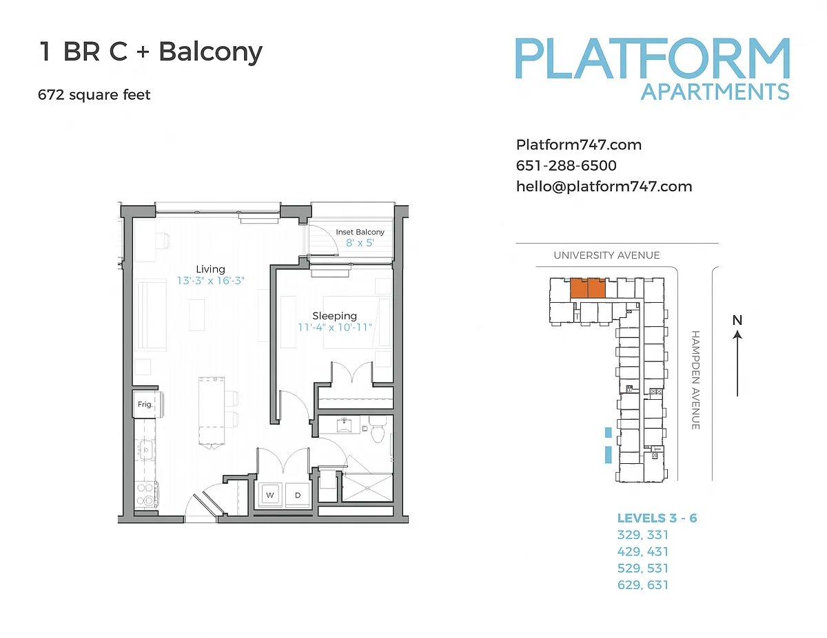 Floor plan One Bedroom C