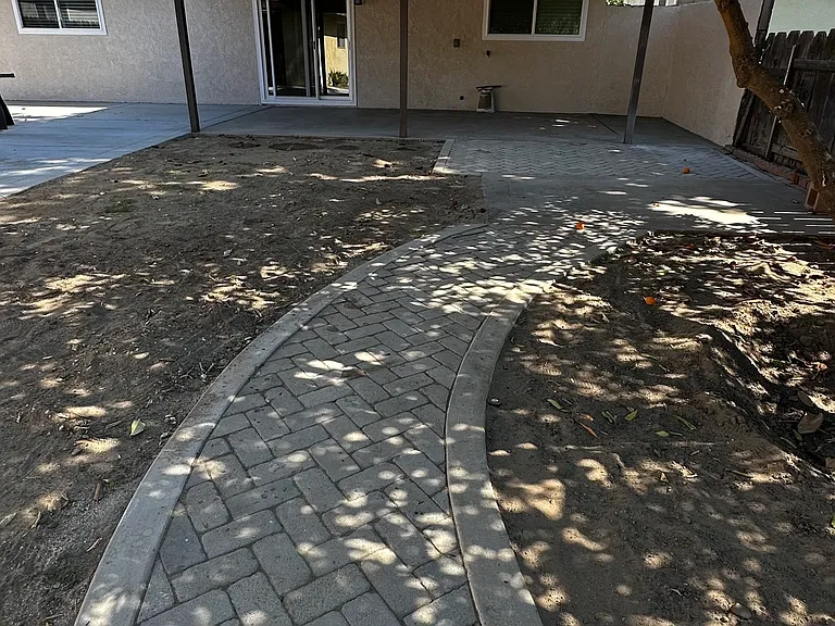 Backyard with hardscape