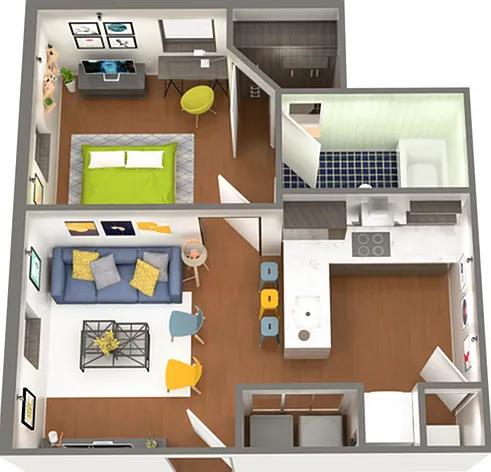 1x1 Floor Plan 1x1 Floor Plan
