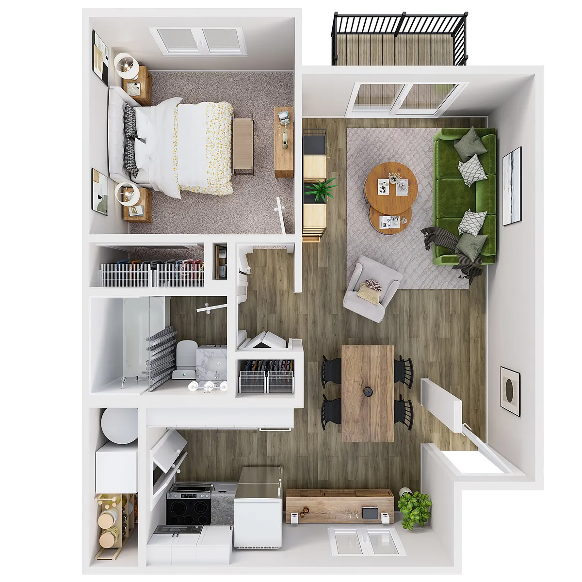 Floor plan One Bedroom (Renovated)