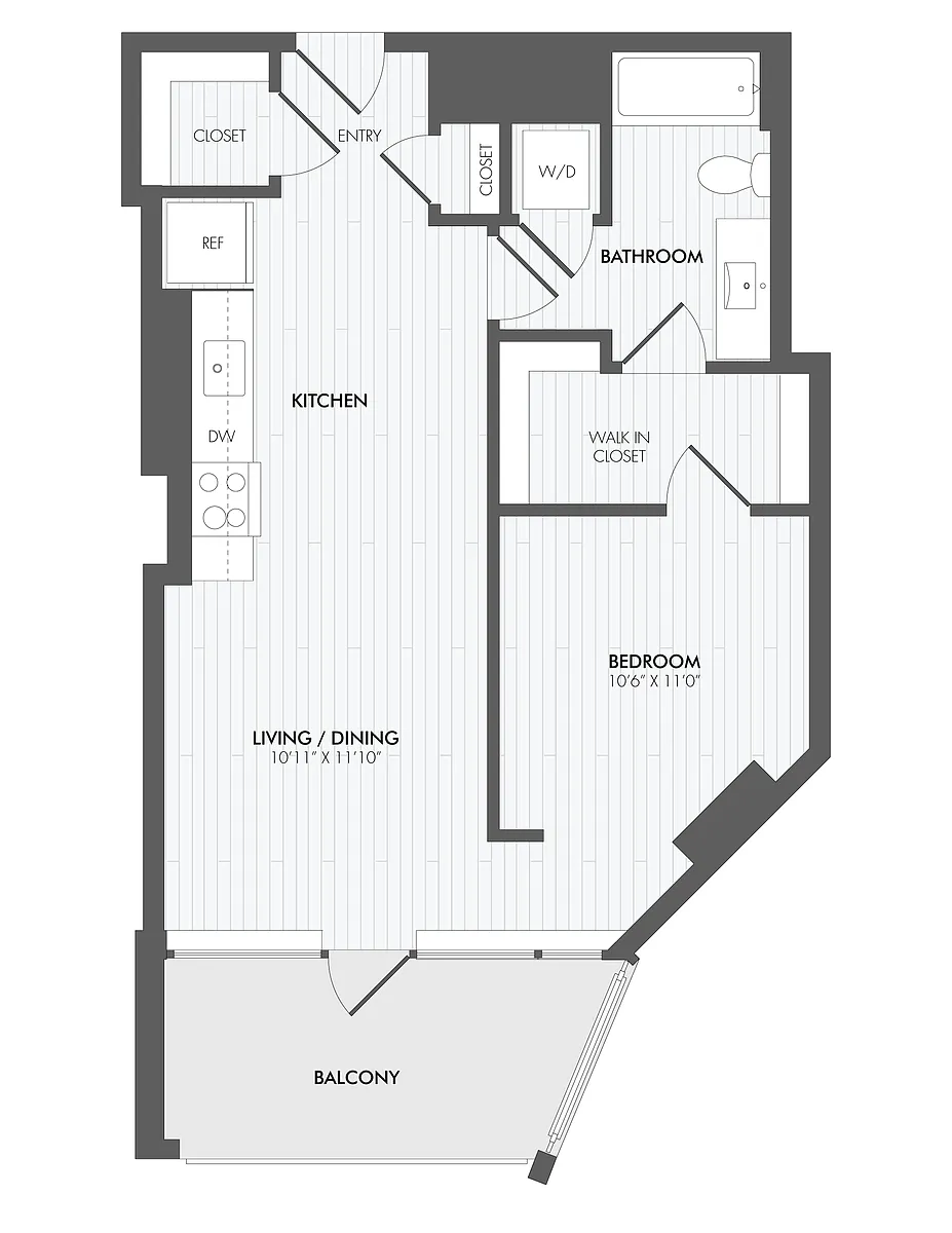 Floor plan 1 Bed/1 Bath-A7