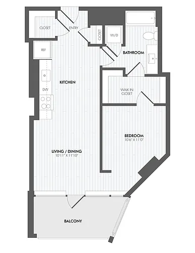 Floor plan 1 Bed/1 Bath-A7