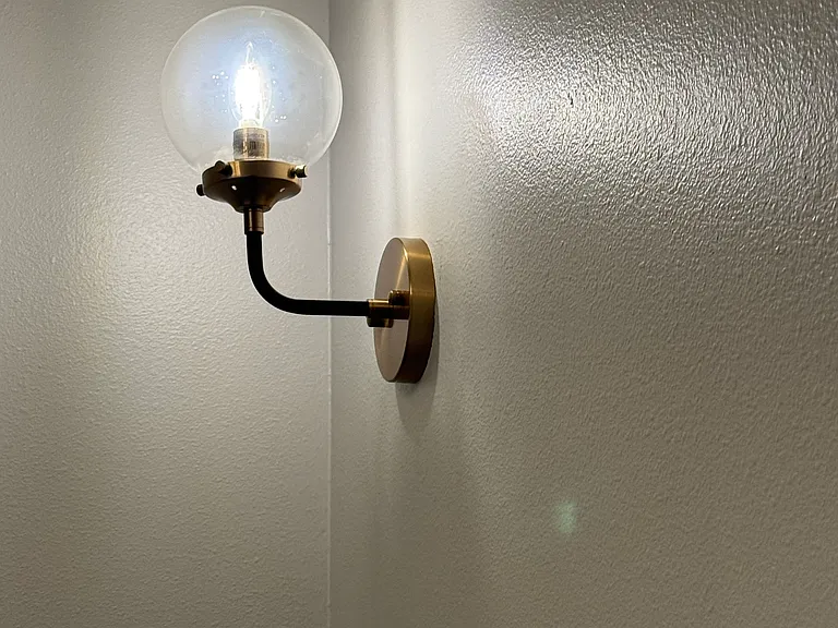 new lighting in the bedroom.