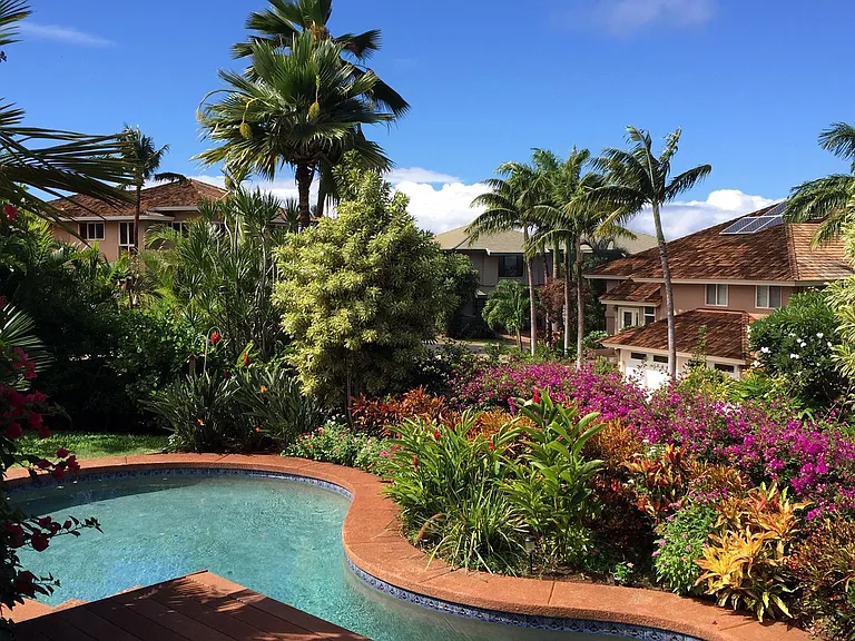 Private Pool Area of Tropical Landscaping