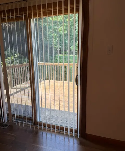 Deck outside kitchen sliding door