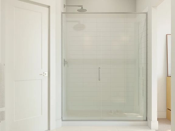 Primary bath glass shower enclosure
