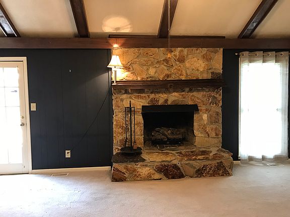 Great room stone fireplace