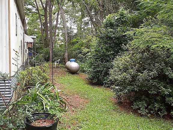Backyard with Propane Tank