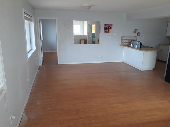 Living area and kitchen