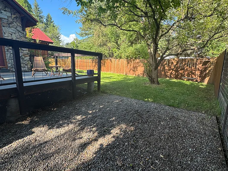 Front yard with a tree swing