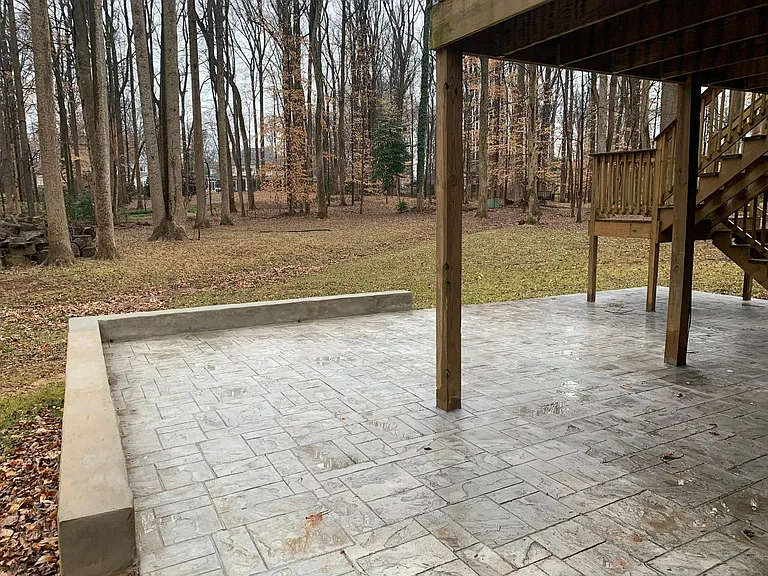 Huge New Patio with Sitting Bench